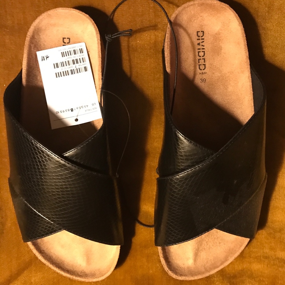 H&M black slide sandals